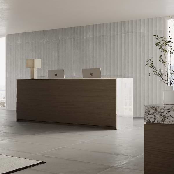 Lucreto Waves Taupe Gray 24x48 3D Concrete Look Matte Porcelain Tile