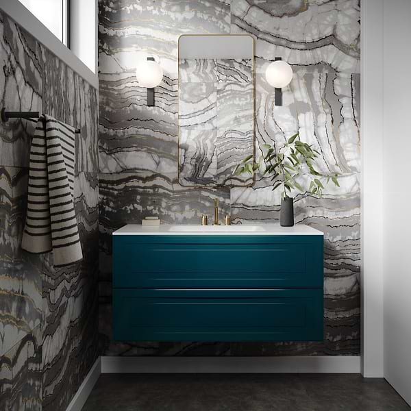 Alma Turquoise 42" Single Vanity without Top, View 3, open zoomed image