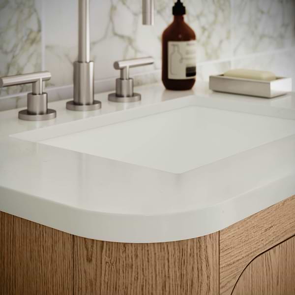 Corbin Medium Ash 36" Single Vanity with White Quartz Top by TileBar Studio Vanities, View 3, open zoomed image