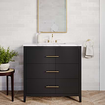 Iconic Charcoal and Gold 36" Single Vanity without Top