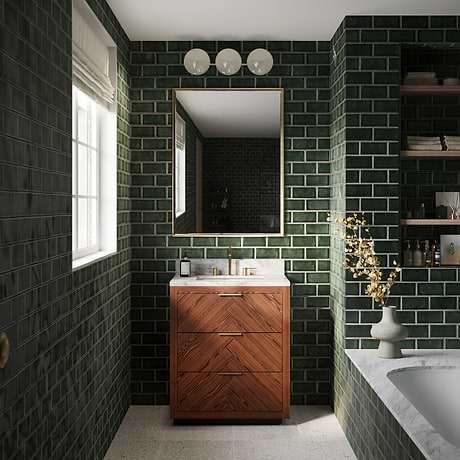 Marilyn Woodgrain 30" Single Vanity with Carrara Marble Top
