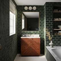 Marilyn Woodgrain 36" Single Vanity with Carrara Marble Top