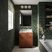 Marilyn Woodgrain 30" Single Vanity with Pure White Quartz Top