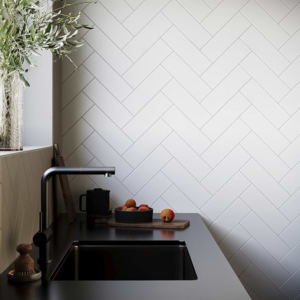 Loft Super White 4x12 Frosted Glass Subway Wall Tile