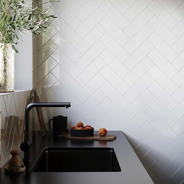 Loft Super White 4x12 Polished Glass Subway Tile for Wall