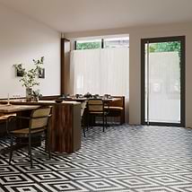 Juno Diamond Black and White 1" Hexagon Polished Marble Mosaic Tile