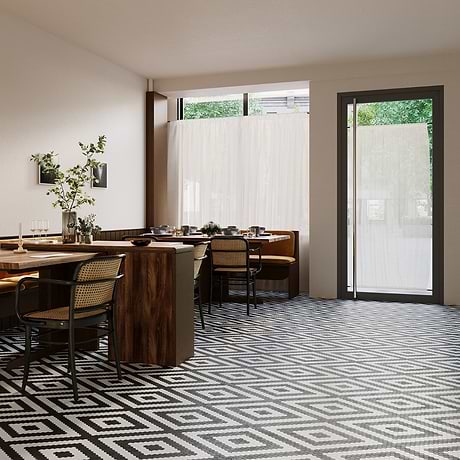 Juno Diamond Black and White 1" Hexagon Polished Marble Mosaic Tile