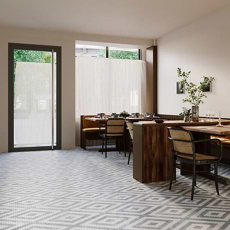 Juno Diamond Gray and White 1" Hexagon Polished Marble Mosaic Tile