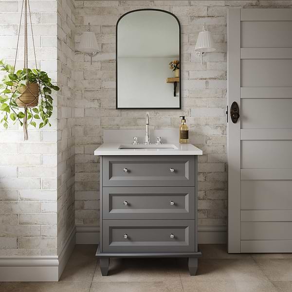 Simpla Arcadia Black 22x34" Arched Mirror
