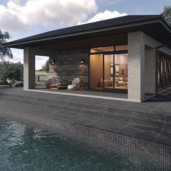 ZenTech Graphite Gray 12x24 Matte Porcelain 2CM Pool Coping