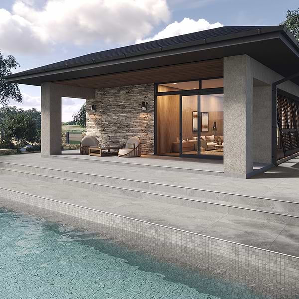 ZenTech Silver Gray 12x24 Matte Porcelain 2CM Pool Coping