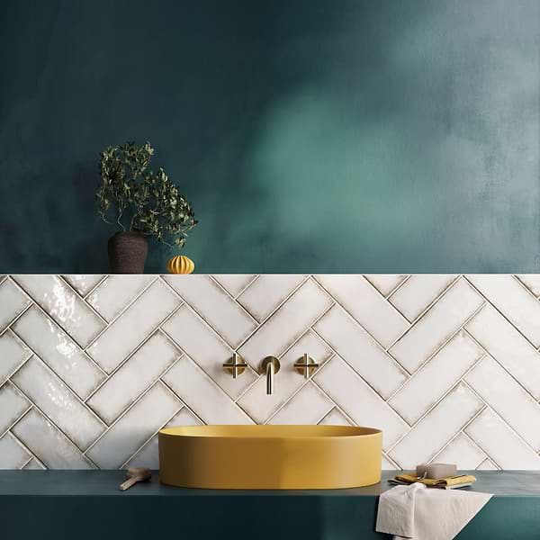 Los Lunas White 4x12 Polished Ceramic Subway Wall Tile