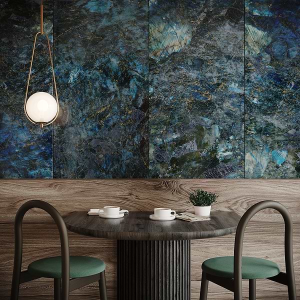 Jewel Onyx Labradorite Blue 24x48 Polished Porcelain Tile