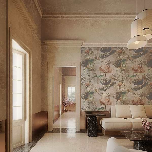 Art Gallery by Paula Purroy Lily Multicolor 24x48 Artisan Decor Matte Porcelain Tile