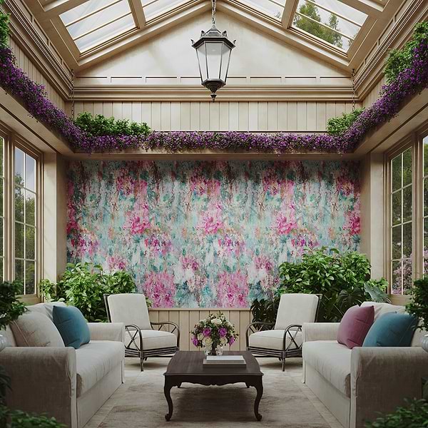 Art Gallery by Paula Purroy Magnolia Multicolor 24x48 Artisan Decor Matte Porcelain Tile