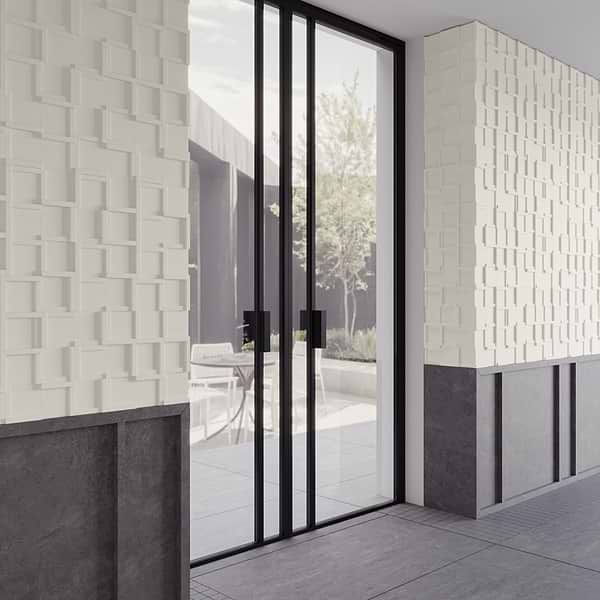 Roller Cross White 4x4 3D Handmade Matte Ceramic Tile