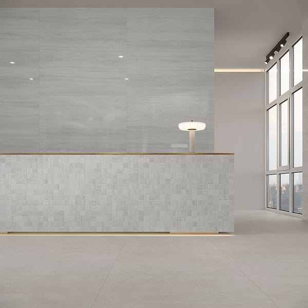 Nashville White 24x48 Travertine Look Polished Porcelain Tile
