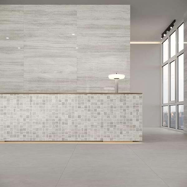 Nashville Gray 24x48 Travertine Look Polished Porcelain Tile