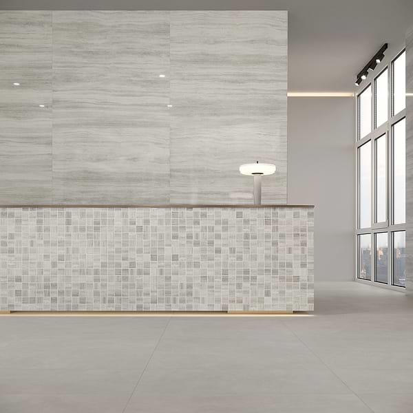 Nashville Gray 2x2 Travertine Look Matte Porcelain Mosaic Tile
