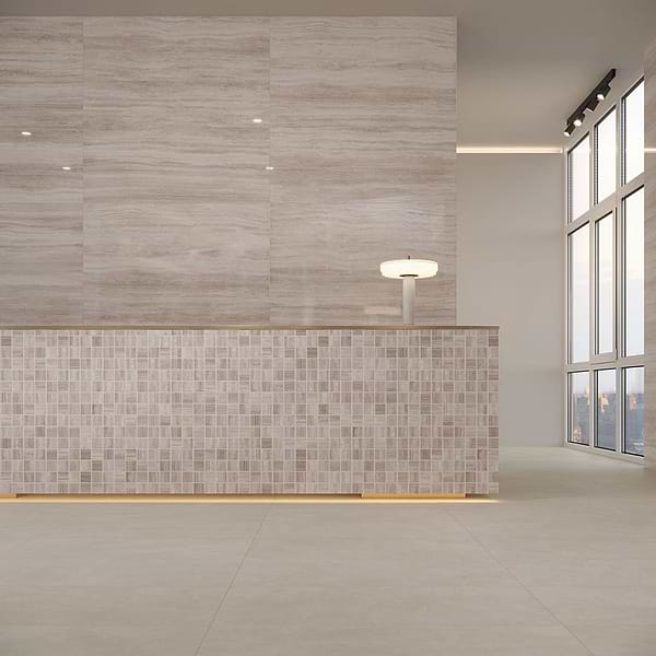 Nashville Taupe Beige 24x48 Travertine Look Polished Porcelain Tile