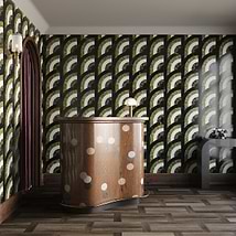 Elizabeth Sutton Arc Vertical Soul Green & Black 12x12 Polished Marble Mosaic Tile