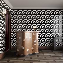 Arc Horizontal Viva 12x12 Polished Nanoglass and Marble Mosaic