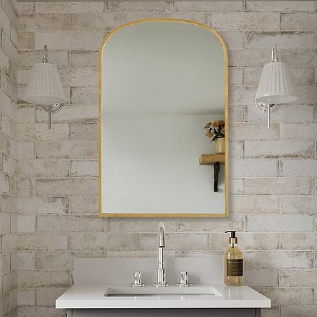 Simpla Arcadia Gold 22x34" Arched Mirror