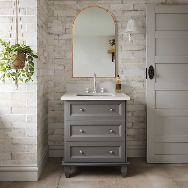 Simpla Horizon Gold 24x39" Arched Mirror