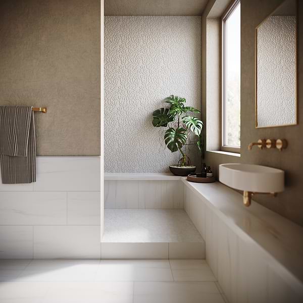 Breeze Flower Bianco Dolomite Honed Marble Mosaic Tile