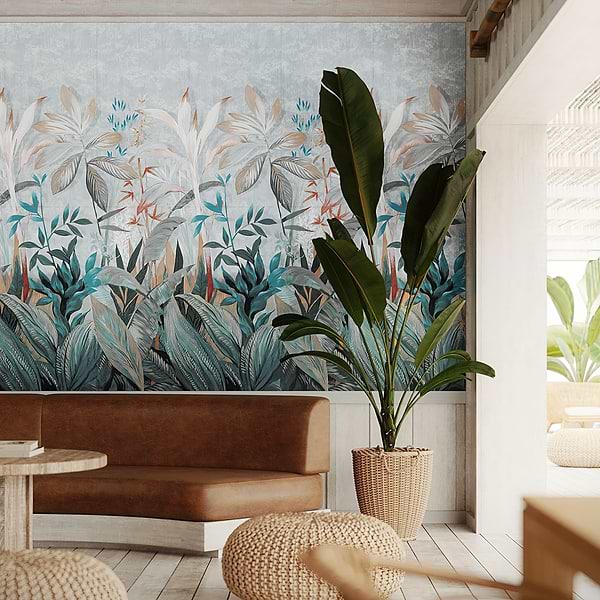 Art Gallery by Paula Purroy Terrace Blue and Green 24x48 Artisan Decor Matte Porcelain Tile