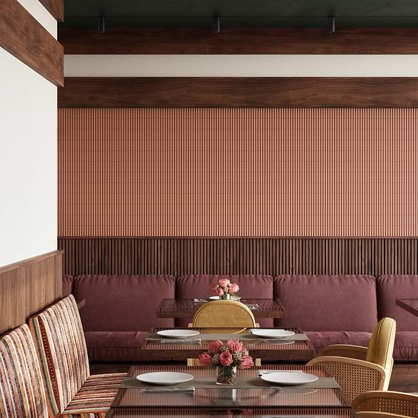 Roller Ribbed Terracotta 4x12 3D Matte Fluted Ceramic Tile