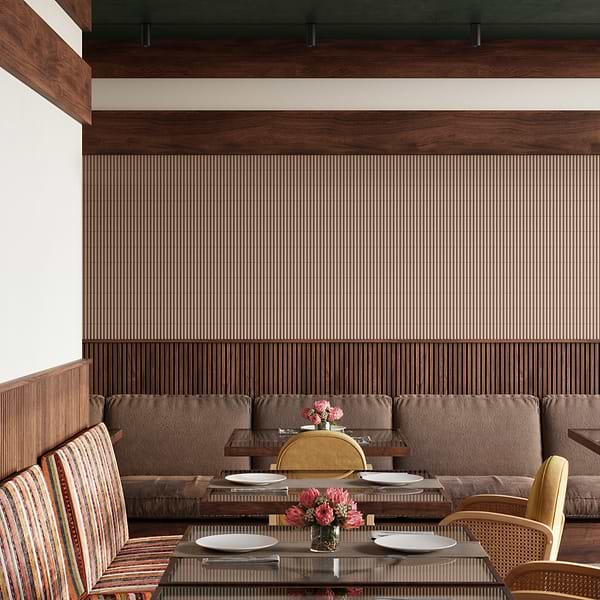 Roller Ribbed Taupe 4x12 3D Matte Fluted Ceramic Tile