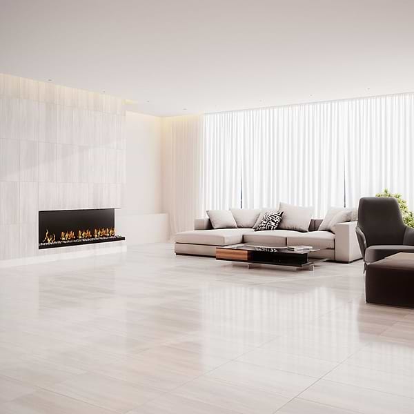 Nashville White 12x24 Travertine Look Polished Porcelain Tile