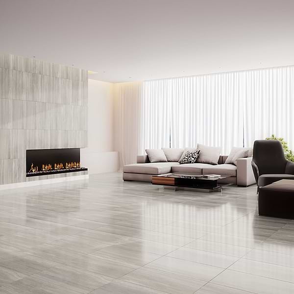 Nashville Gray 12x24 Travertine Look Polished Porcelain Tile