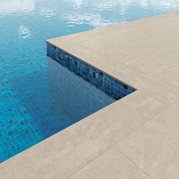 Era Crema Beige 12x48 Limestone Look Matte Porcelain 2CM Pool Coping