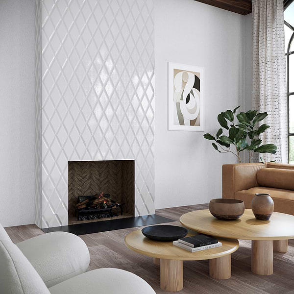 Basque White Jade 6x12 Beveled Polished Marble Tile