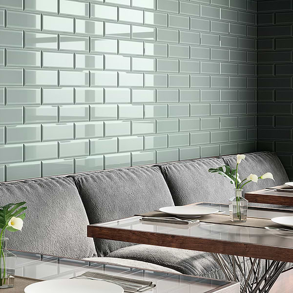 Rise Sage Green 4x12 Beveled Glossy Ceramic Subway Tile