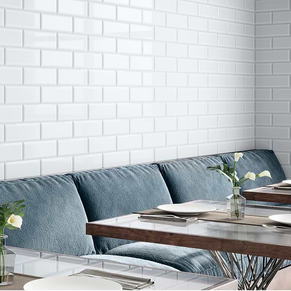 Rise Ice Blue 4x12 Beveled Glossy Ceramic Subway Tile