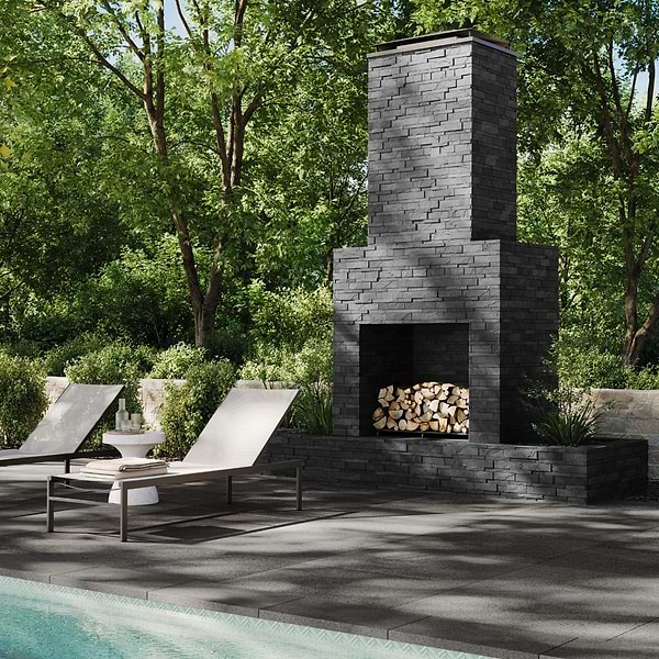 Sendero Charcoal Gray 24x36 Flamed Granite 2CM Outdoor Paver