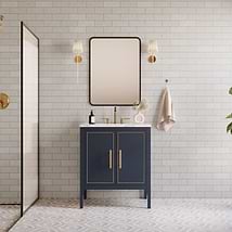 Province Navy and Gold 24" Single Vanity without Top