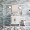 Province White and Silver 30" Single Vanity with Pure White Quartz Top; in Style Ideas Classic, Contemporary