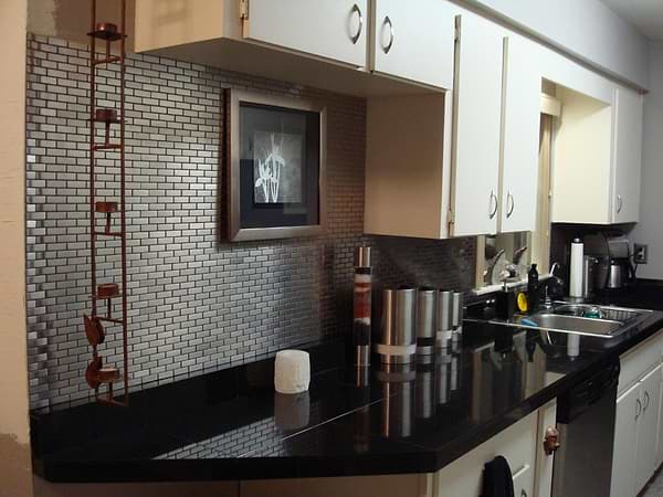 STAINLESS STEEL .75"x2.5" METAL TILE BRICK PATTERN_19