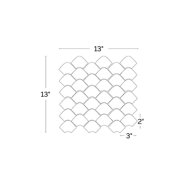 Suki Gray 2x3 Fishscale Matte Glass Mosaic Tile