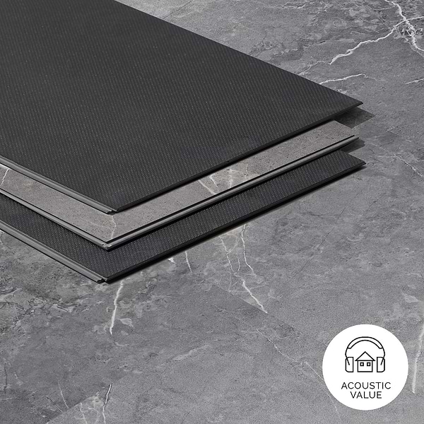 Optoro Chauny Marble Dark Gray 28mil Wear Layer Rigid Core Click 12x24 Luxury Vinyl Tile