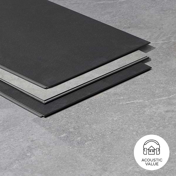 Optoro Juneau Sandstone Medium Gray 28mil Wear Layer Rigid Core Click 12x24 Luxury Vinyl Tile