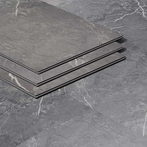 Optoro Chauny Marble Dark Gray 28mil Wear Layer Rigid Core Click 12x24 Luxury Vinyl Tile