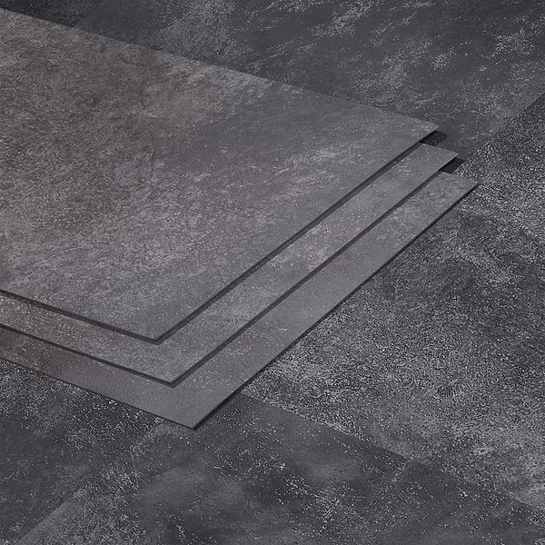 ReNew Metalcrete Charcoal 12mil Wear Layer Glue Down 12x24 Luxury Vinyl Tile