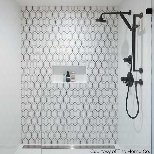 Infinity Thassos & Ming Green Hexagon Marble Polished Mosaic Tile
