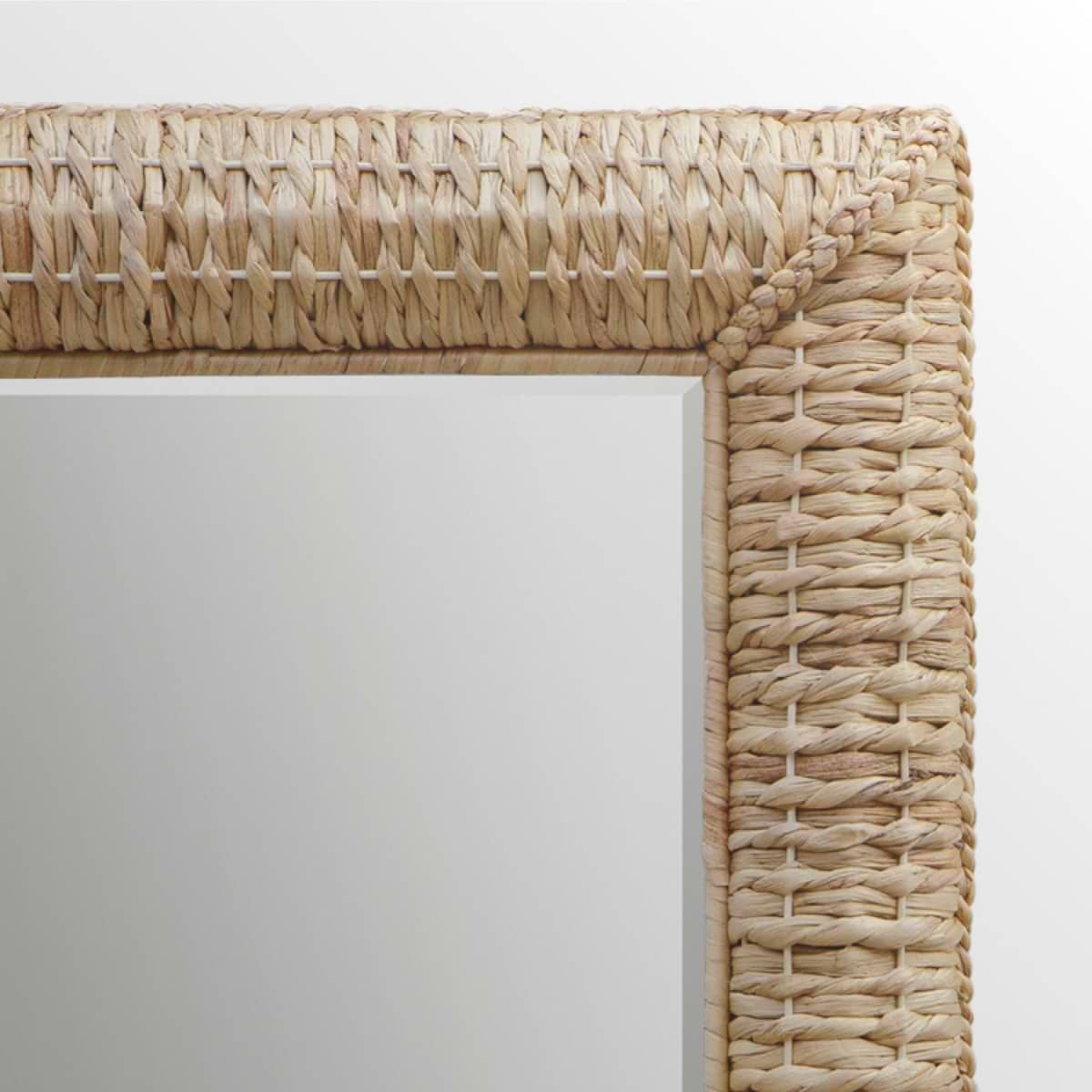 Twain Beige Twisted Seagrass 24x36" Rectangle Mirror