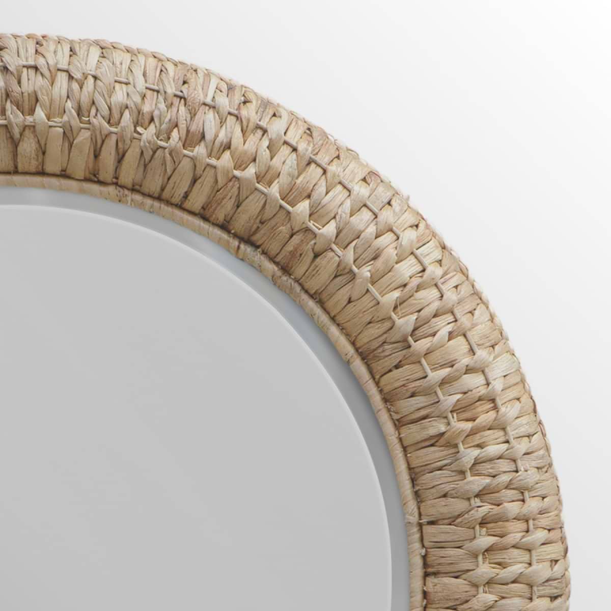 Twain Beige Twisted Seagrass 36" Round Mirror